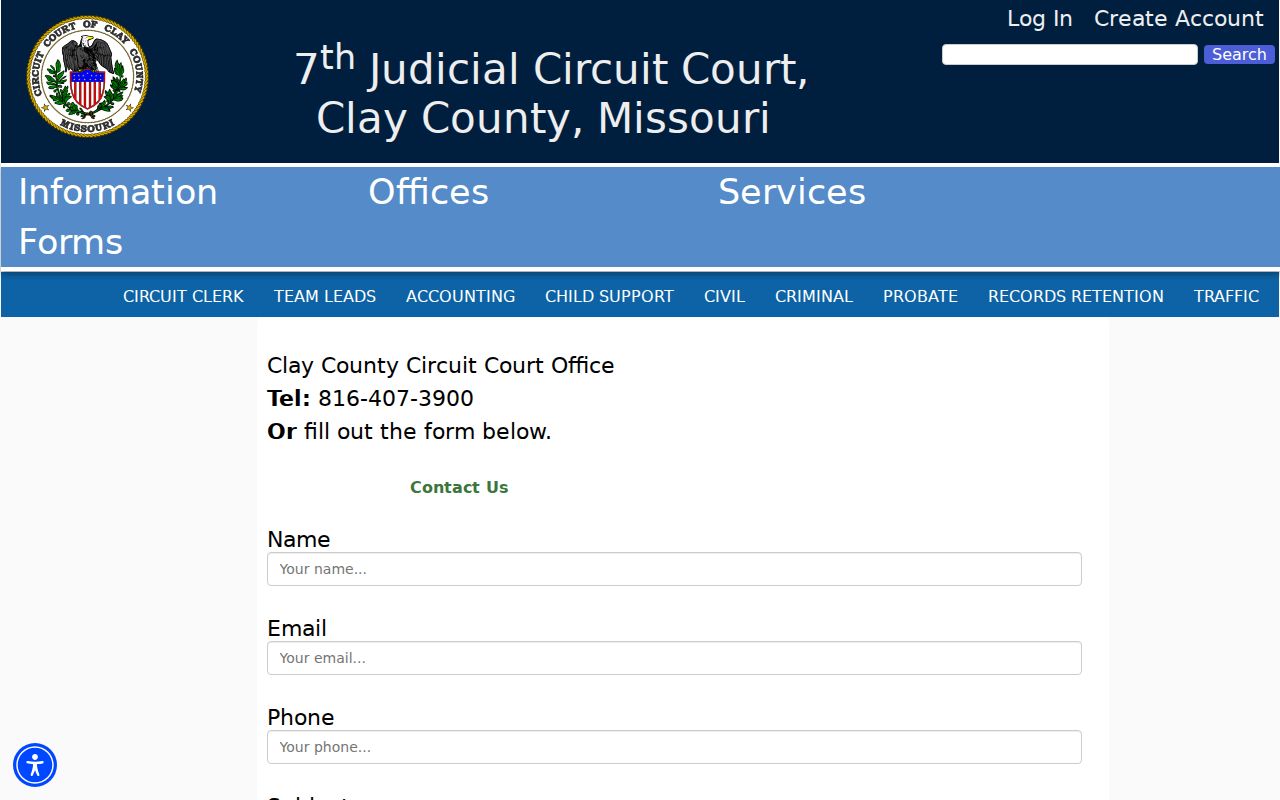 Clay County Circuit Clerk contact page