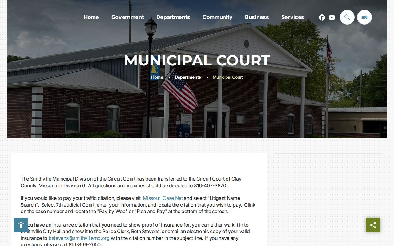 Smithville municipal court transfer notice